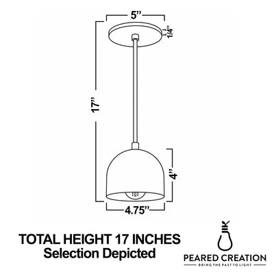 White deep ball-shaped pendant light with 5-inch ceiling mount and 17-inch drop rod. - PENDANT MODEL NO. 8906