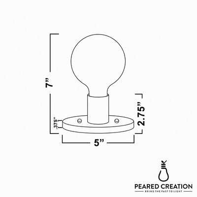 White round bulb mounted on a short cylindrical white base attached to a 5-inch oval white metal plate with two screw holes. - SCONCE MODEL NO. 4460