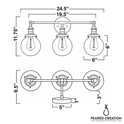 VANITY LIGHT MODEL NO. 3170