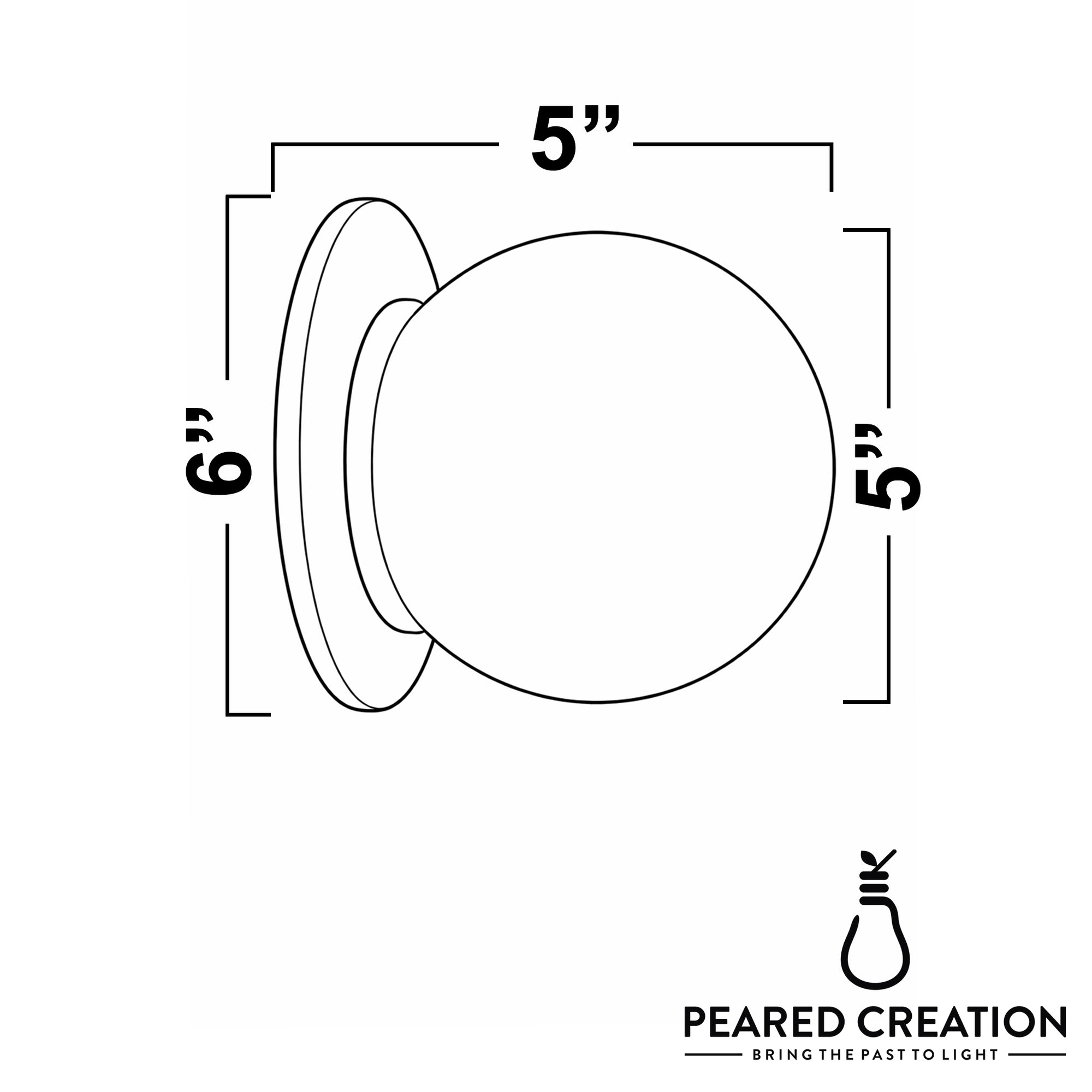 Mid-century modern wall sconce with a white globe shade and round gold backplate, measures 6x5 inches. - SCONCE MODEL NO. 9364