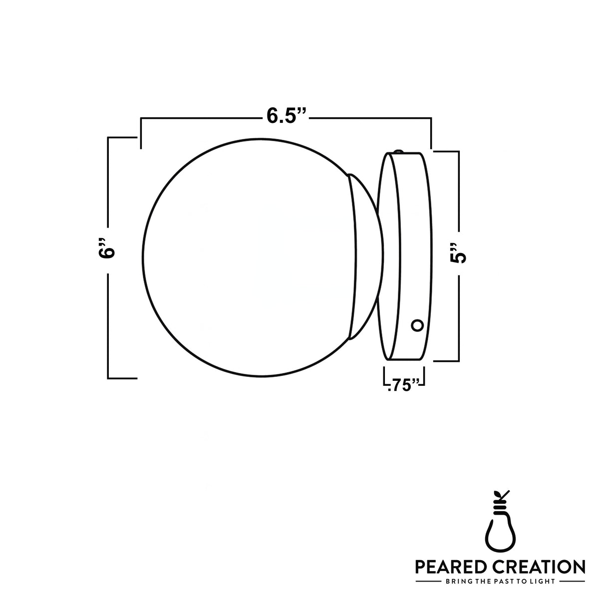 Wall sconce with a round frosted glass globe and a rectangular metal base in matte black finish. - SCONCE MODEL NO. 1030