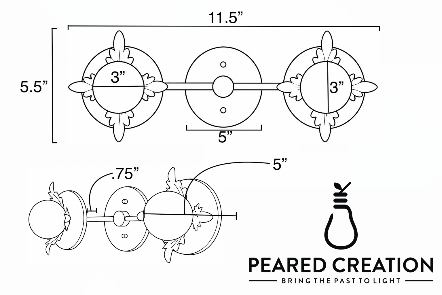 VANITY LIGHT MODEL NO. 1118