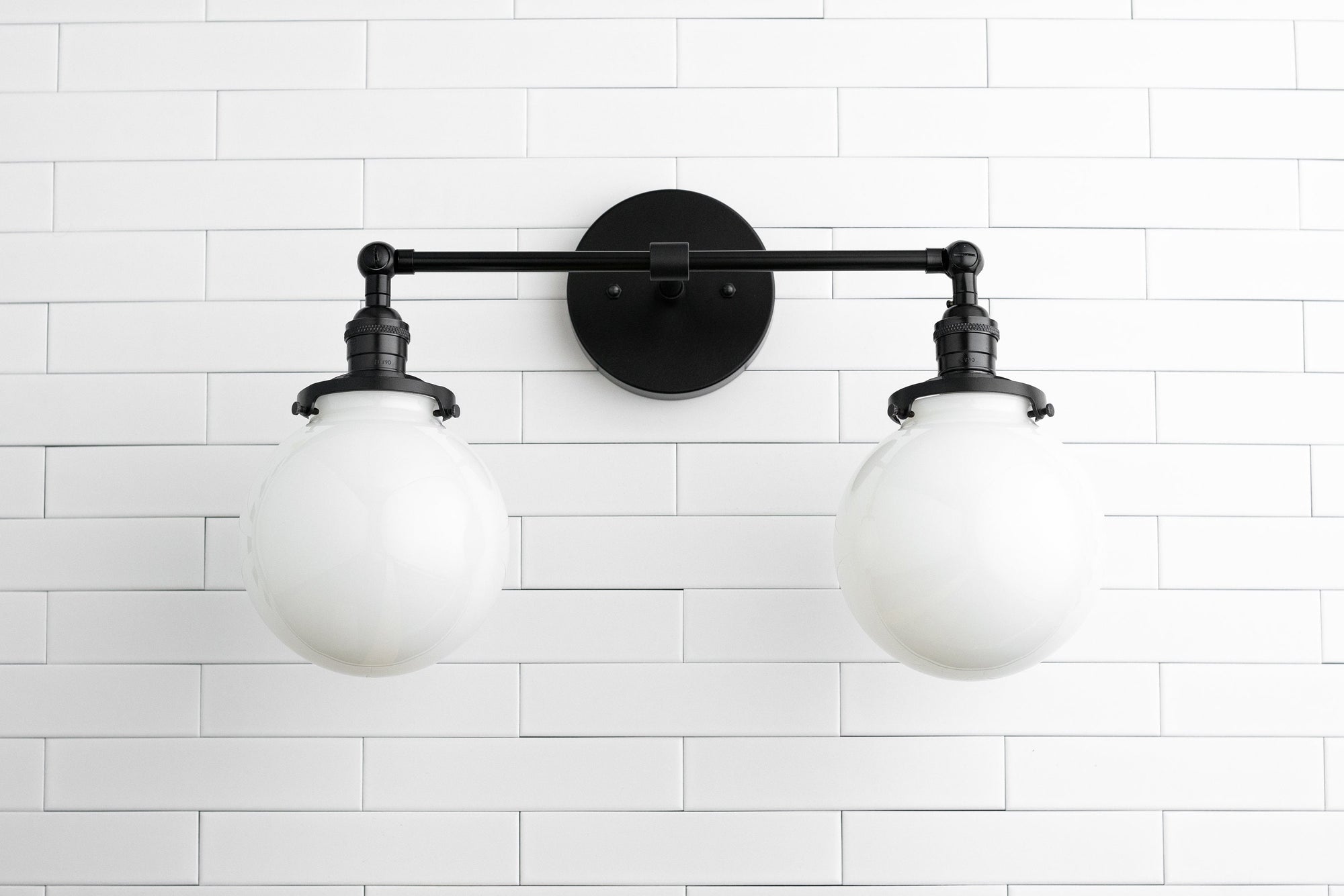 White globe vanity light hotsell