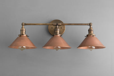 Copper Light Fixture - Rustic Vanity Light - Rustic Lighting - Industrial Lighting - Industrial - Vanity Light Fixture - Model No. 2492