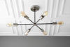Six Bulb Chandelier - Black Ceiling Light Fixture - Edison Sputnik - Modern Industrial Lighting - Chandelier - Model No. 6673