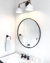 White Shade Vanity Light Fixture - Wall Lighting - Antique Brass Vanity - Industrial Light Fixture - Model No. 4564