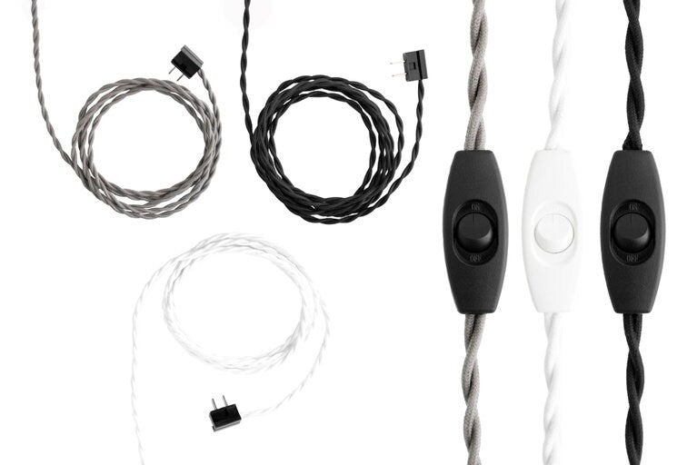 Set of braided electrical cords with inline toggle switches in black and white colors. - SCONCE MODEL NO. 1132