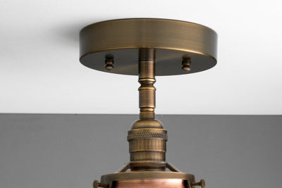 8"  Hand Blown Milk Glass Shade- Semi-Flush Mount Fixture - Pendant Lamp - Model No. 9220