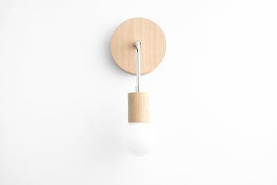 Simple Light Fixture - Wood Sconce - Natural Wood Light - Wall Light - Boho Lighting - Model No. 3149