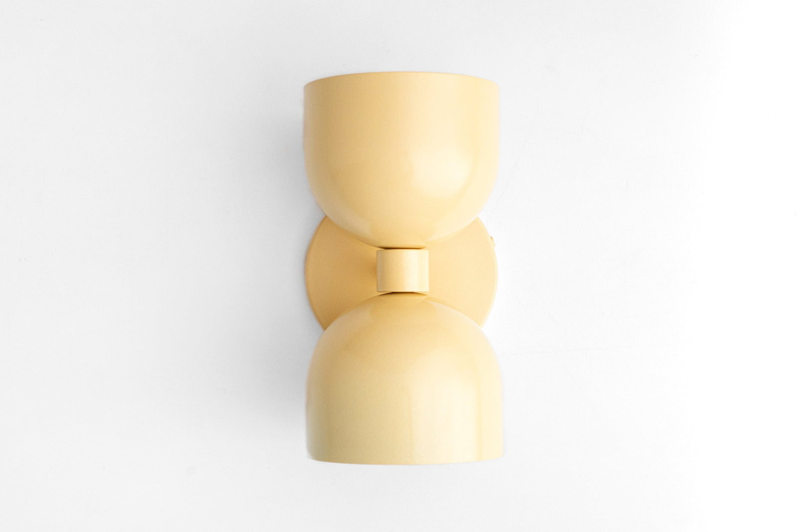 Mid-century modern yellow double-shade wall sconce with up/down light design. - SCONCE MODEL NO. 5641