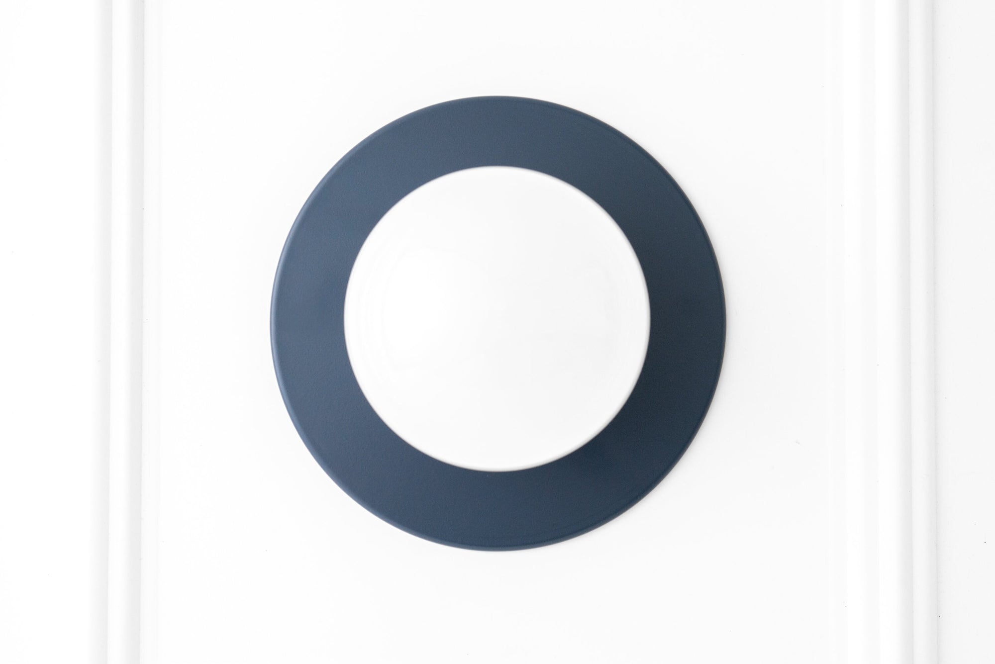 Round coal blue Scandinavian-style wall sconce with flush mount and globe shape. - SCONCE MODEL NO. 2277