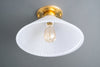 Classic Lighting - Ceiling Light - Ribbed Frosted Hyalophane Glass Shade - Light Fixture - Model No. 7329