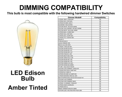 7 Watt - 600 Lumens - LED Edison Bulb - 2200 Kelvin