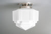 Flush Mount Light - Opal Glass - Art Deco - Ceiling Light - Model #1822