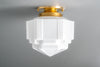 Flush Mount Light - Opal Glass - Art Deco - Ceiling Light - Model #1822