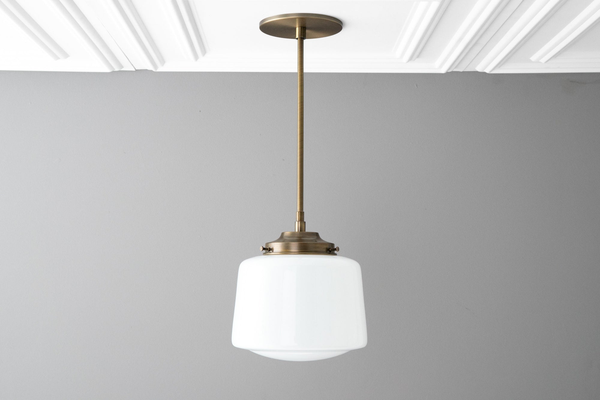 Grey drum pendant light clearance