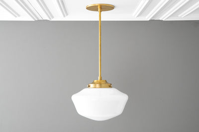 10in Opal Schoolhouse Shade - Pendant Light - Art Deco - Ceiling Light - Pendant Lamp - Model No. 4339