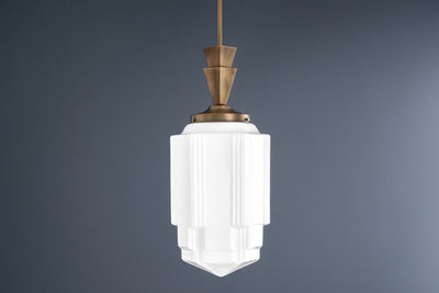 Grand Entry Light - High Ceiling Light - Art Deco Lighting - Downrod Pendant - Made in USA - Model No. 5941