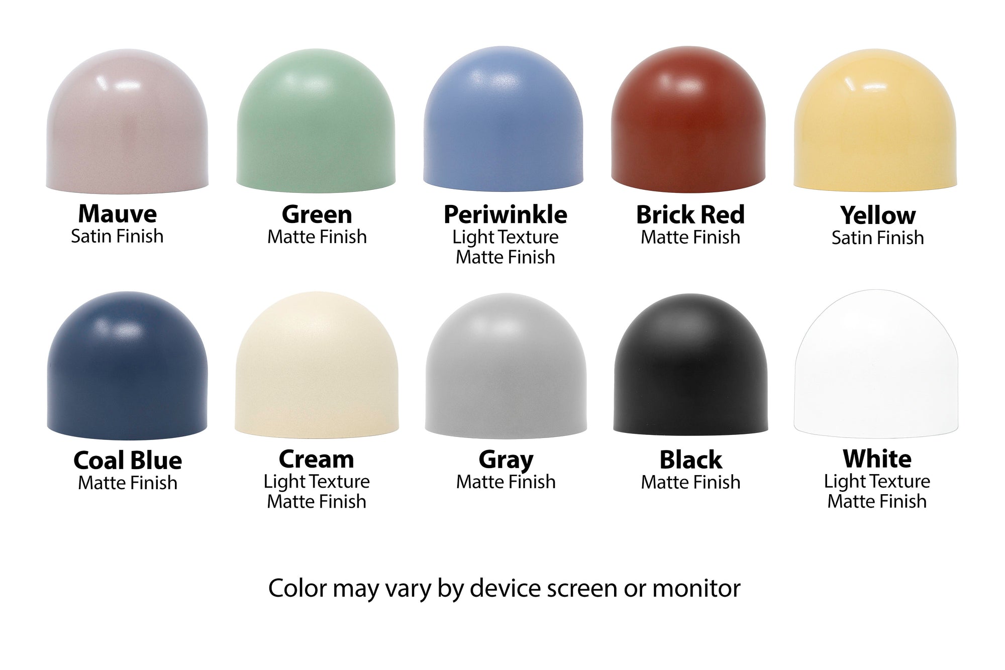 Set of twelve mid-century modern pendant light shades in matte and satin finishes, featuring mauve, green, periwinkle, brick . - PENDANT MODEL NO. 6757