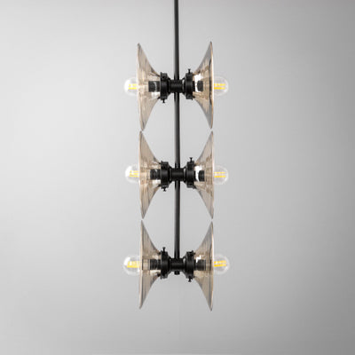 Chandelier Light-Smoked Glass Light-Cluster Chandelier-Light Fixture - Model No. 2912