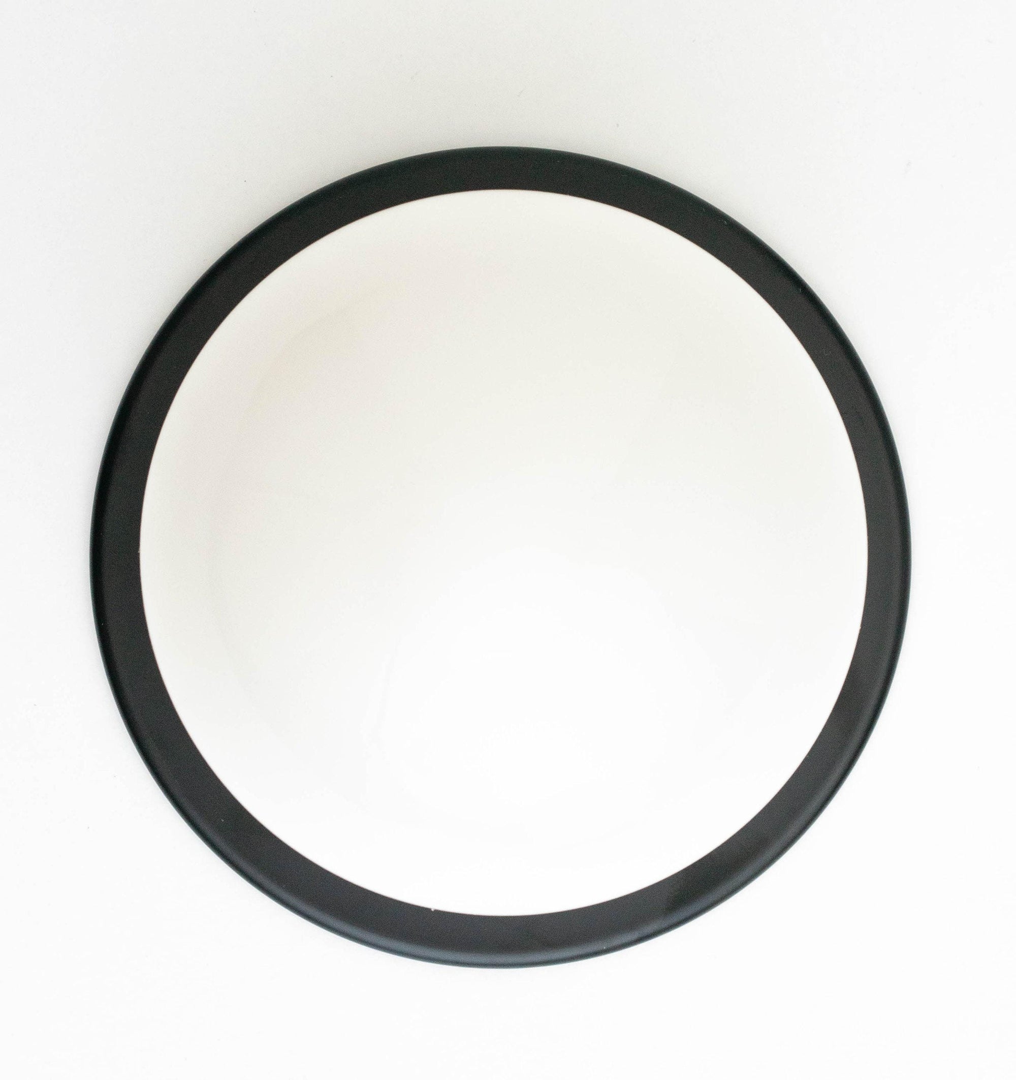 Round flush mount sconce with black metal frame and white globe diffuser. - SCONCE MODEL NO. 9364