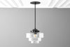 Art Deco - Clear Glass Shade - Art Deco Pendant - Black Ceiling Light - Deco Light - Light Fixture - Model No. 8273