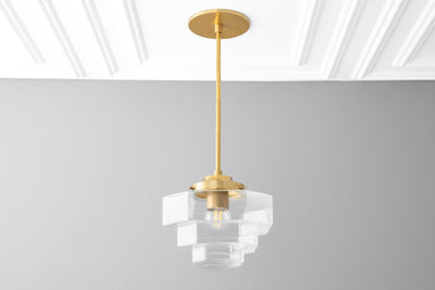 Art Deco - Clear Glass Shade - Art Deco Pendant - Black Ceiling Light - Deco Light - Light Fixture - Model No. 8273