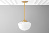 10in Opal Schoolhouse Glass Shade - Downrod Pendant - Globe Ceiling Light - Hand Blown Glass - Model No. 0239
