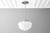 10in Opal Schoolhouse Glass Shade - Downrod Pendant - Globe Ceiling Light - Hand Blown Glass - Model No. 0239