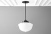 10in Opal Schoolhouse Glass Shade - Downrod Pendant - Globe Ceiling Light - Hand Blown Glass - Model No. 0239