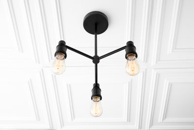 CHANDELIER MODEL No. 2879- Industrial dining room lights with a 14.5" total w/ 6"rod finish. Designed and produced by newwineoldbottles at Peared Creation