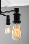 CHANDELIER MODEL No. 2879- Industrial dining room lights with a 14.5" total w/ 6"rod finish. Designed and produced by newwineoldbottles at Peared Creation