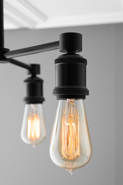CHANDELIER MODEL No. 2879- Industrial dining room lights with a 14.5" total w/ 6"rod finish. Designed and produced by newwineoldbottles at Peared Creation