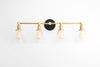 VANITY MODEL No. 6462- Mid Century Modern bathroom lighting with a Black/Brass finish. Designed and produced by MODCREATIONStudio at Peared Creation