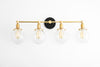 VANITY MODEL No. 8489- Mid Century Modern bathroom lighting with a Black/Brass finish. Designed and produced by MODCREATIONStudio at Peared Creation