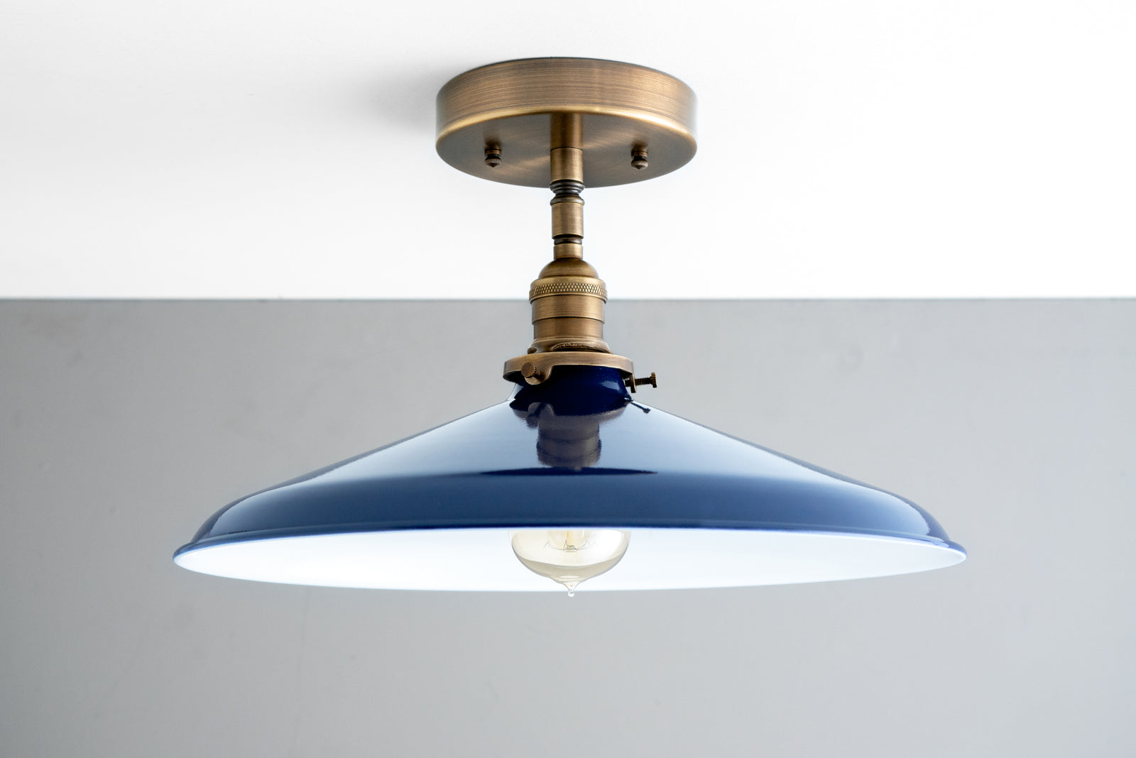 CEILING LIGHT MODEL No. 4603- Industrial Ceiling Lights with a Antique Brass finish. Designed and produced by newwineoldbottles at Peared Creation