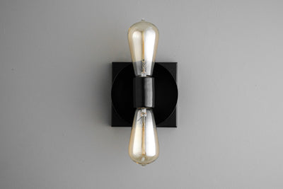 SCONCE MODEL No. 8169- Industrial Wall Lights with a Black finish. Designed and produced by newwineoldbottles at Peared Creation
