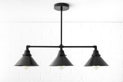 CHANDELIER MODEL No. 2433- Industrial dining room lights with a 14.75" total w/6"rod finish. Designed and produced by newwineoldbottles at Peared Creation