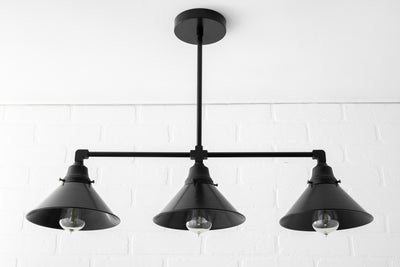 CHANDELIER MODEL No. 2433- Industrial dining room lights with a 14.75" total w/6"rod finish. Designed and produced by newwineoldbottles at Peared Creation