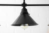 CHANDELIER MODEL No. 2433- Industrial dining room lights with a 14.75" total w/6"rod finish. Designed and produced by newwineoldbottles at Peared Creation