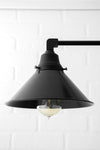 CHANDELIER MODEL No. 2433- Industrial dining room lights with a 14.75" total w/6"rod finish. Designed and produced by newwineoldbottles at Peared Creation