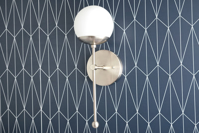 SCONCE MODEL No. 1048-Art Deco Wall Lights with a Brushed Nickel finish. Designed and produced by DECOCREATIONStudio at Peared Creation