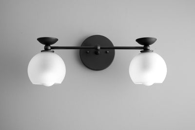 VANITY MODEL No. 8497-Art Deco bathroom lighting with a Black finish. Designed and produced by DECOCREATIONStudio at Peared Creation