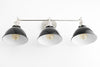 VANITY MODEL No. 8705- Mid Century Modern bathroom lighting with a Black Enamel finish. Designed and produced by MODCREATIONStudio at Peared Creation
