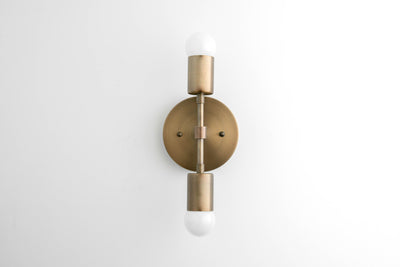 SCONCE MODEL No. 5550- Mid Century Modern Wall Lights with a Antique Brass finish. Designed and produced by MODCREATIONStudio at Peared Creation