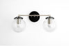 VANITY MODEL No. 0584- Industrial bathroom lighting with a Black/Brushed Nickel finish. Designed and produced by newwineoldbottles at Peared Creation