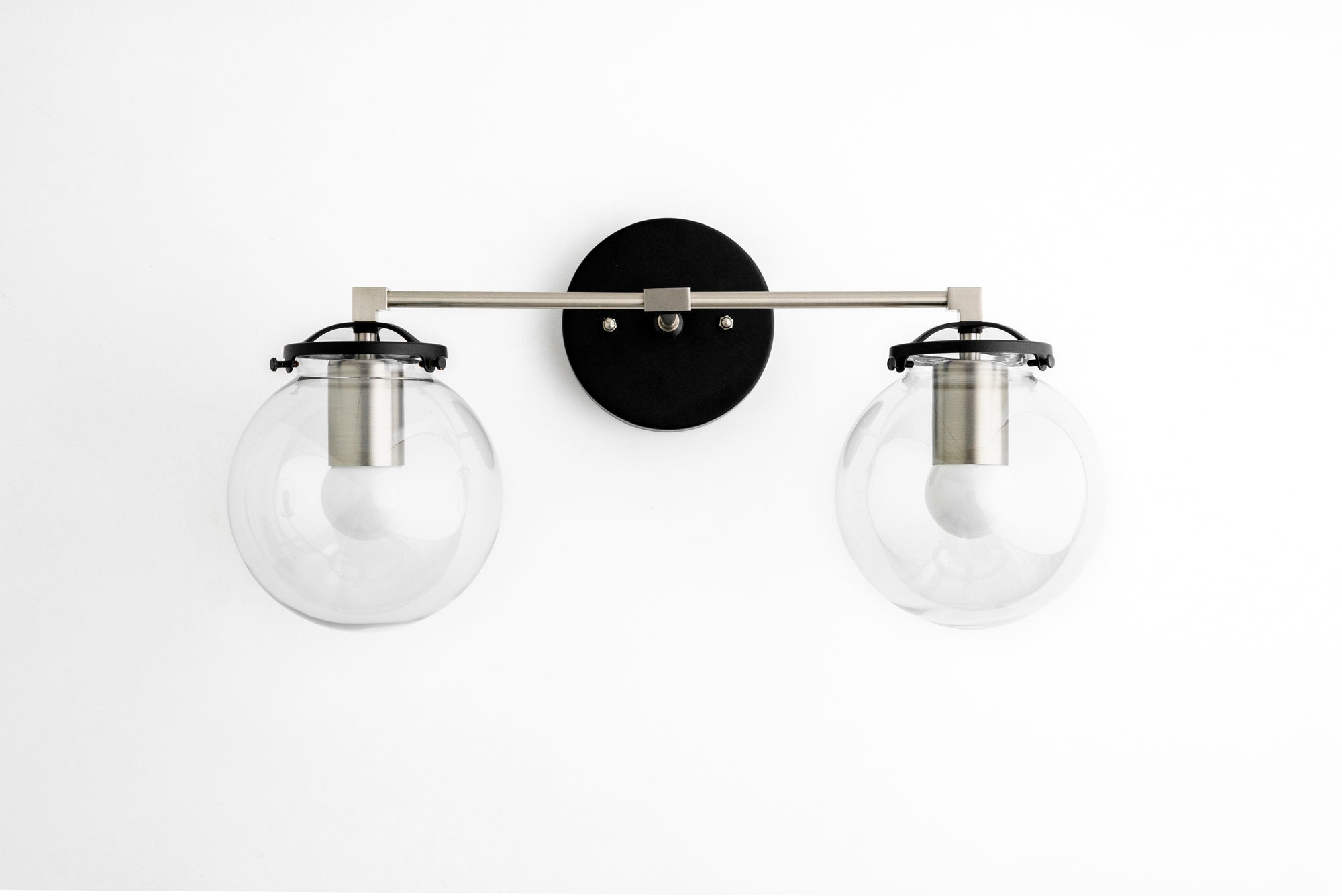 Brushed nickel and cheap black vanity light