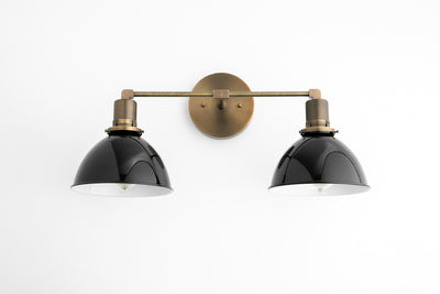 VANITY MODEL No. 6407- Mid Century Modern bathroom lighting with a Antique Brass finish. Designed and produced by MODCREATIONStudio at Peared Creation