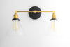 VANITY MODEL No. 4525- Mid Century Modern bathroom lighting with a Black/Brass finish. Designed and produced by MODCREATIONStudio at Peared Creation