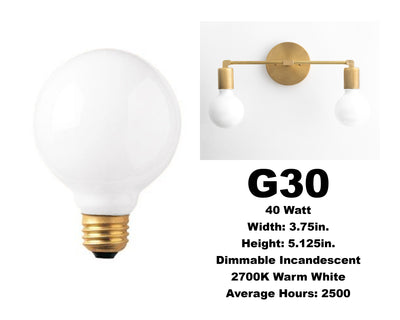 Incandescent - White - G30 Bulb